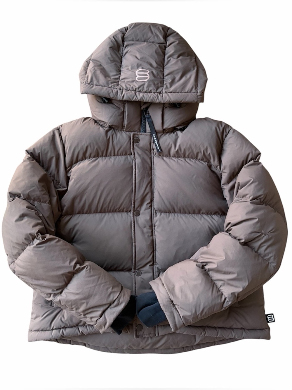 Aritzia Super Puff Shorty - Premium Goose Down Jacket - Rich Mocha Brown